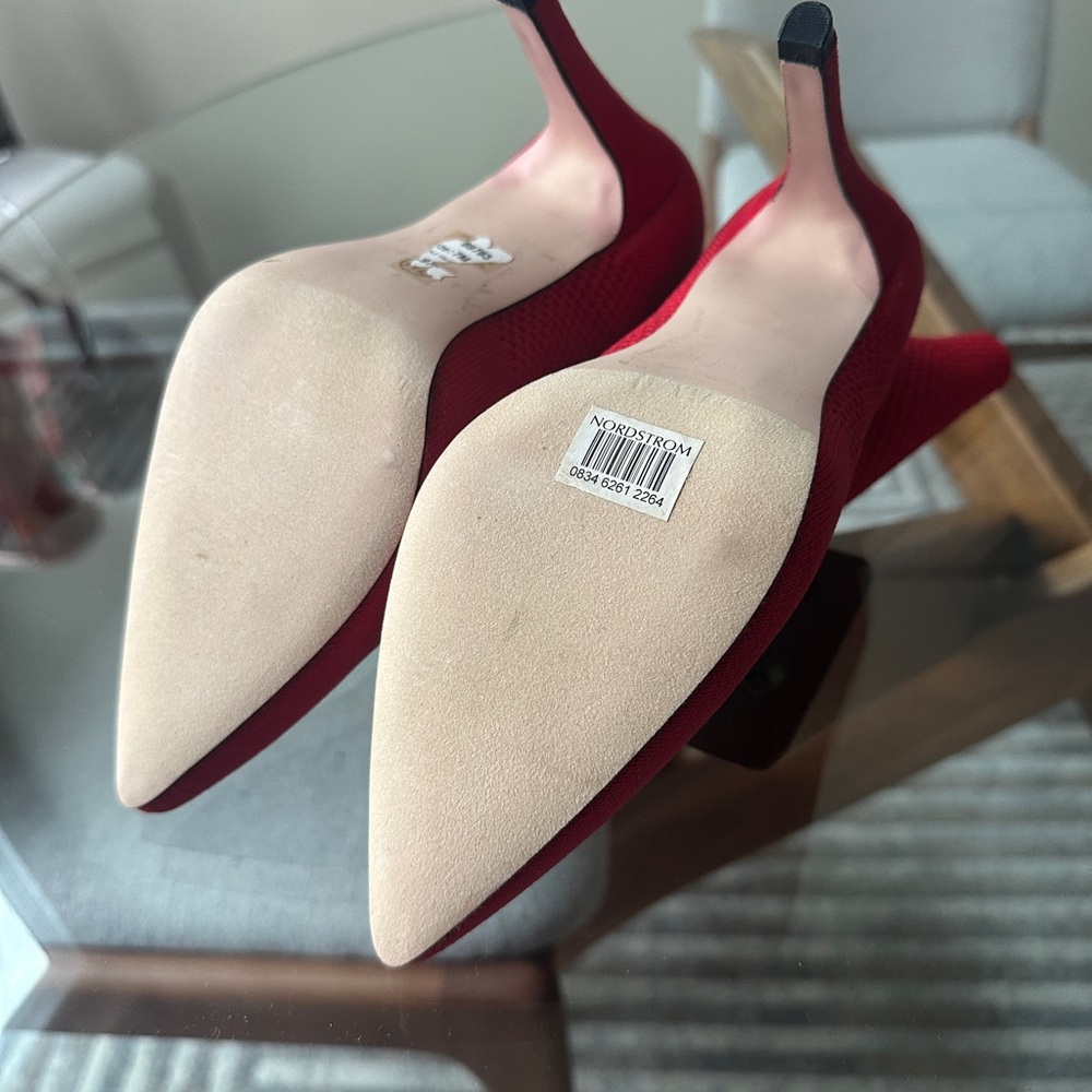 MIA MCKINLEY Red Stretch-knit Ankle Boots - Picture 7 of 10